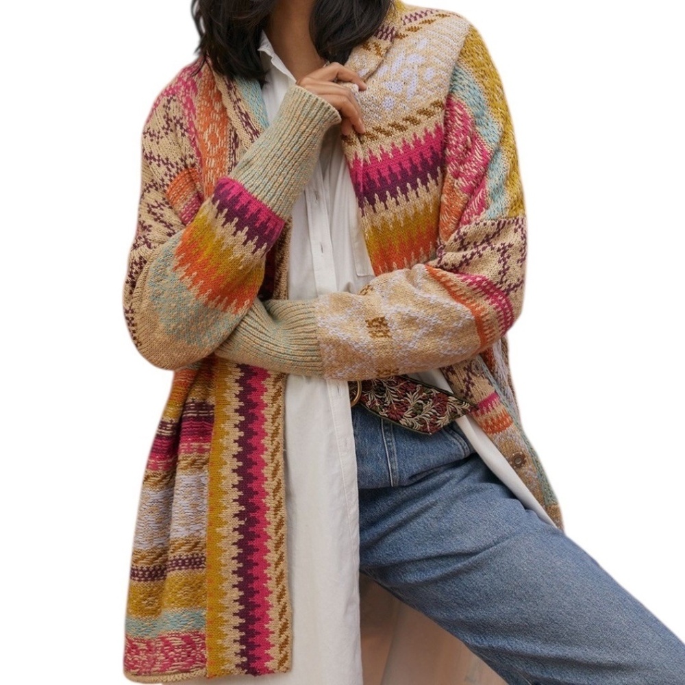 Anthropology Pilcro Geometric Patchwork Cardigan - image 3